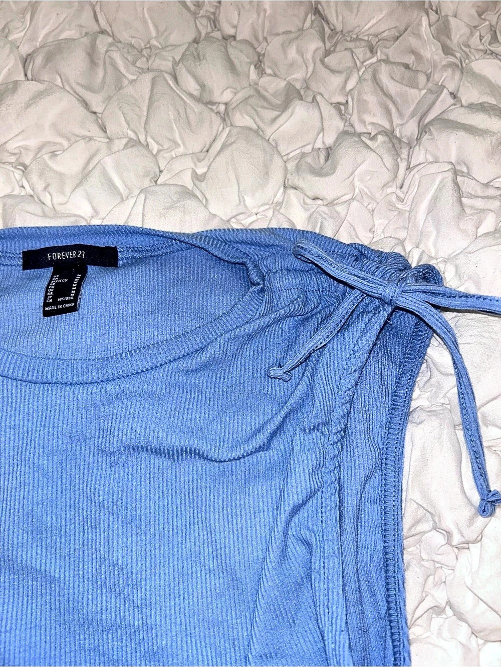 Forever 21 Blue Drawstring Tank Top Size Medium - Picture 2 of 3